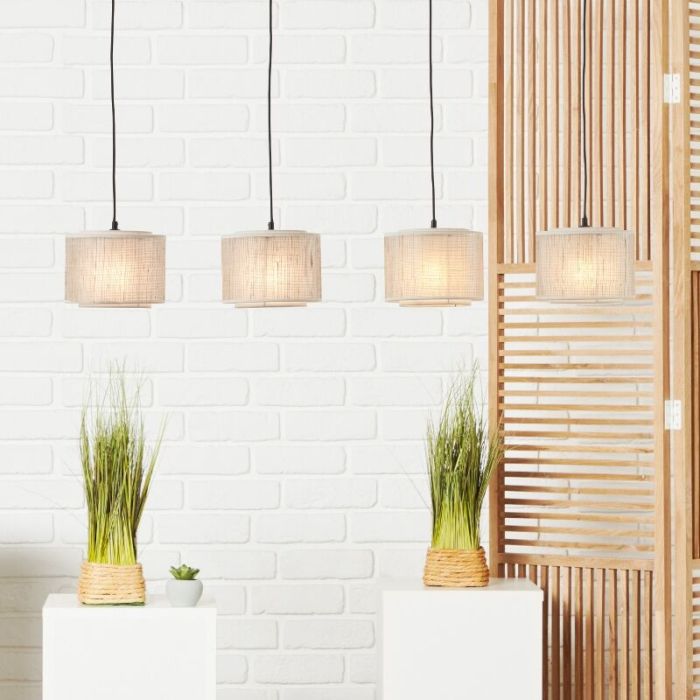 Landelijke hanglamp beige, Gerbert
