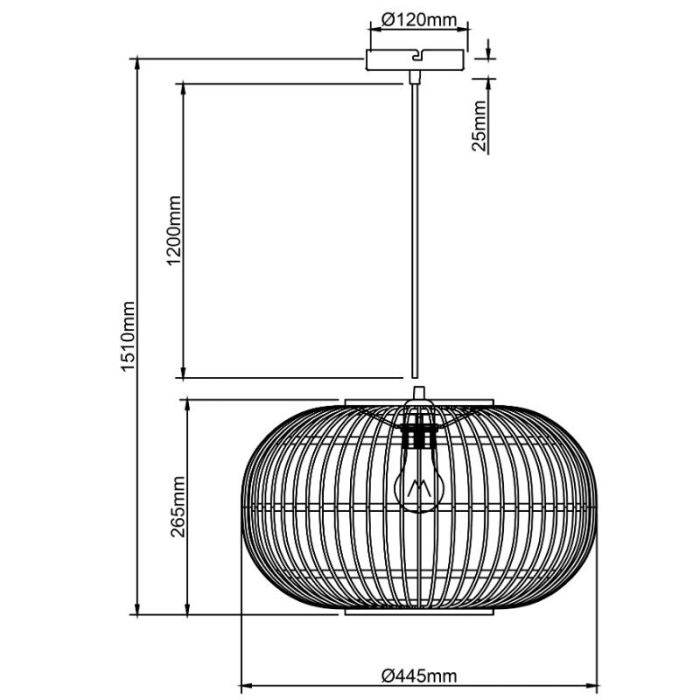 Rotan hanglamp bruin, Sevim