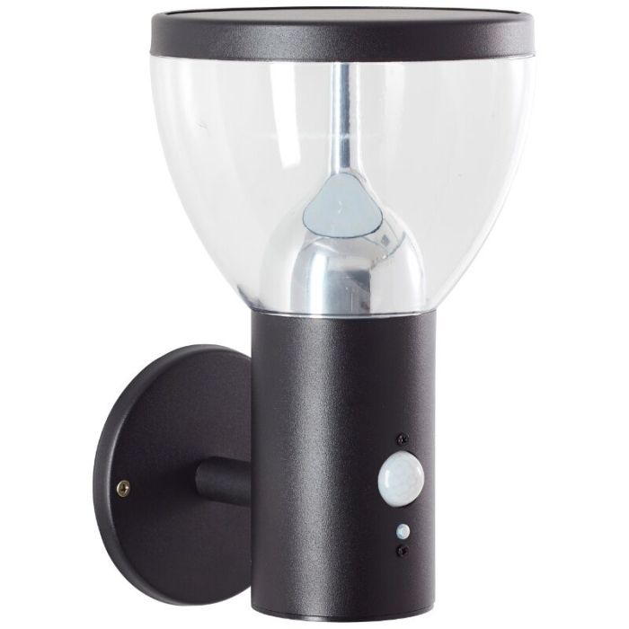 Moderne buiten wandlamp op zonne-energie zwart, Saar, 3W, 3000K LED, IP44