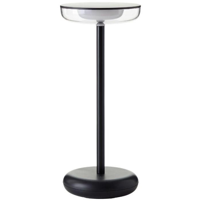 Aluminium oplaadbare tafellamp zwart, Jorja, 2W, 3000K LED, IP44, met touchdimmer