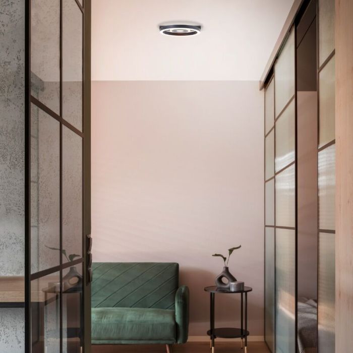 Design plafonnière zwart, Konrad, 9W, 3000K LED