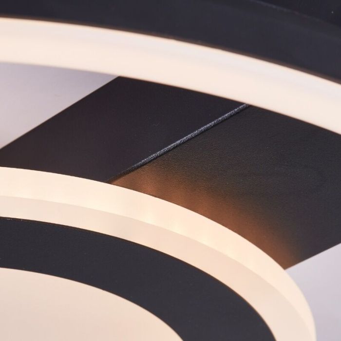 Design plafonnière zwart, Konrad, 20W, 3000K LED