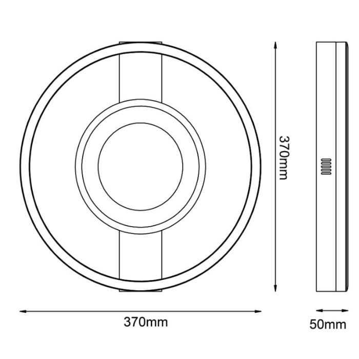 Design plafonnière zwart, Konrad, 20W, 3000K LED