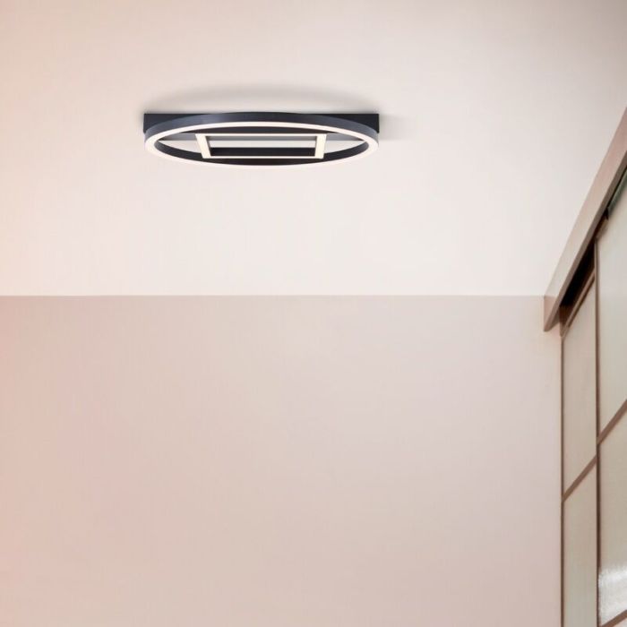 Design plafonnière zwart, Konrad, 20W, 3000K LED
