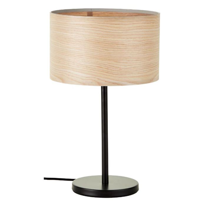 Houten tafellamp beige, Enna, met schakelaar