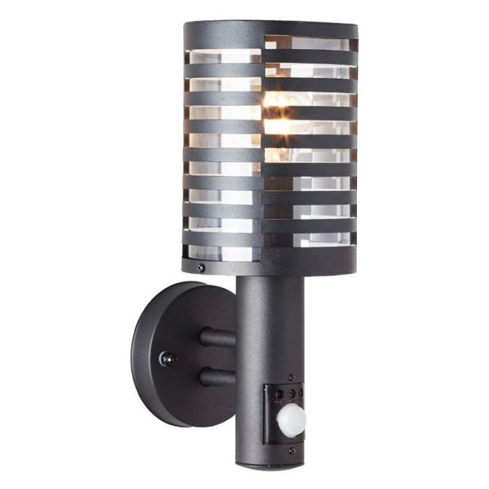 Moderne buiten wandlamp met bewegingssensor zwart, Veysel, IP44