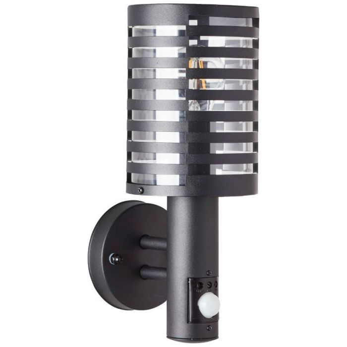 Moderne buiten wandlamp met bewegingssensor zwart, Veysel, IP44