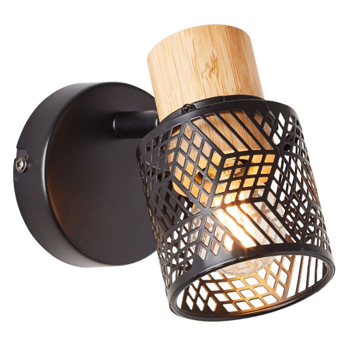 Houten wandspot zwart, Sherona