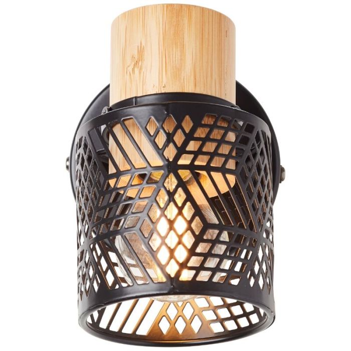 Houten wandspot zwart, Sherona