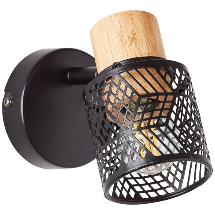 Houten wandspot zwart, Sherona