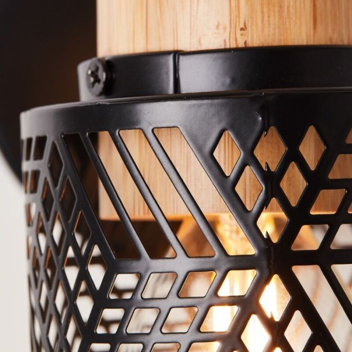 Houten wandspot zwart, Sherona