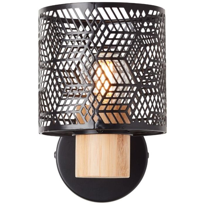 Houten wandlamp zwart, Sherona