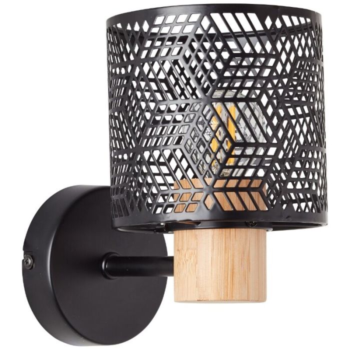 Houten wandlamp zwart, Sherona