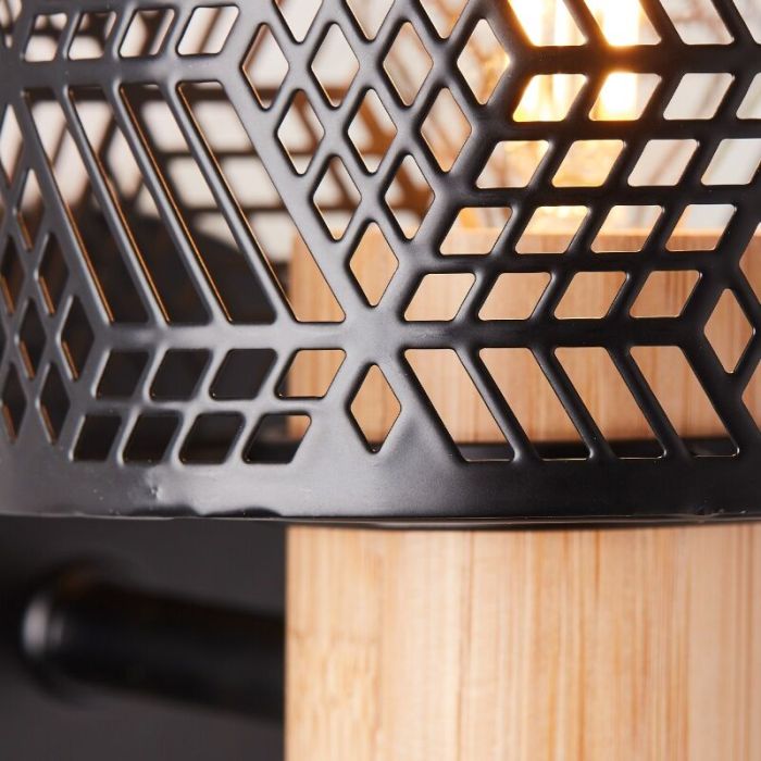 Houten wandlamp zwart, Sherona