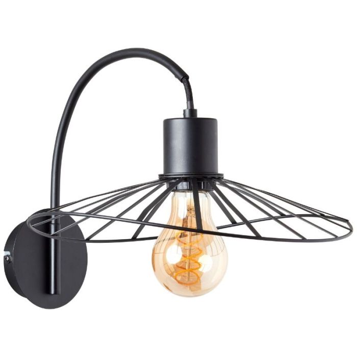 Retro wandlamp zwart, Famke