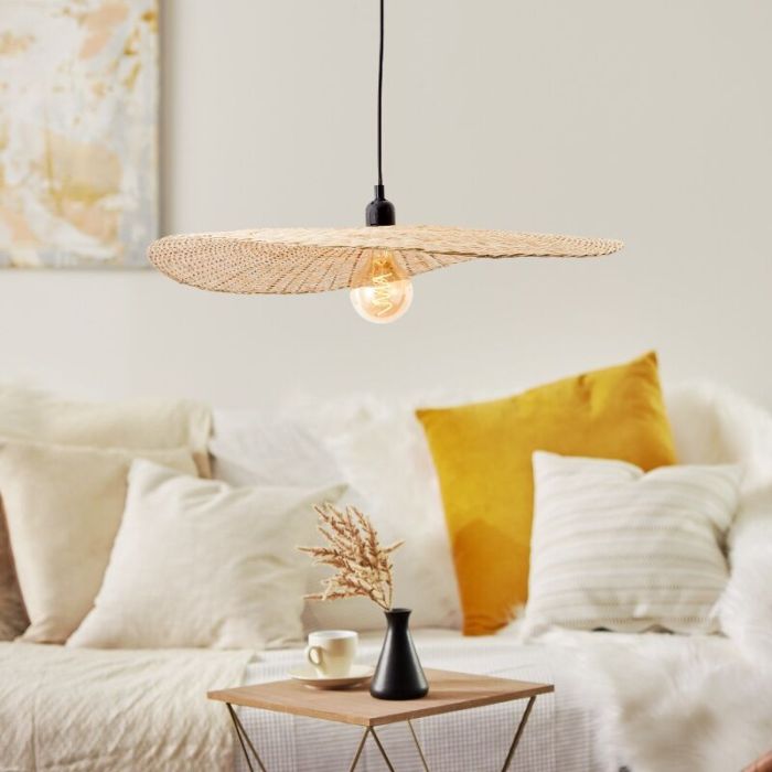 Houten hanglamp beige, Georgina