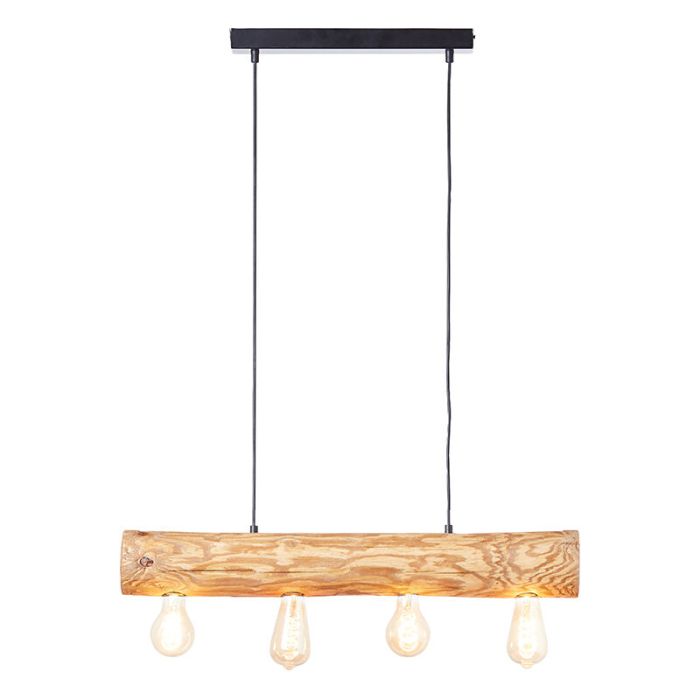 Houten hanglamp bruin, Sibren