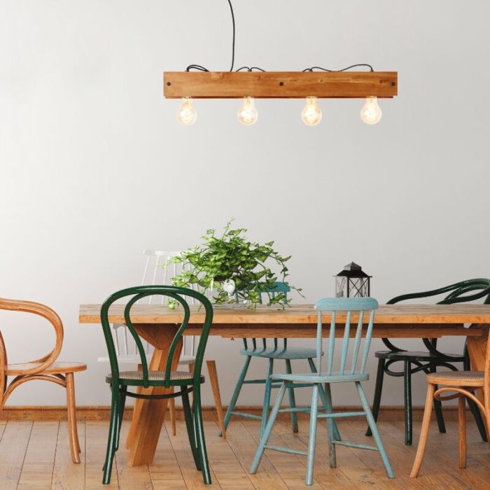 Houten hanglamp bruin, Rasha