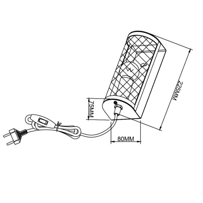 Industriële wandlamp zwart, Esperanza