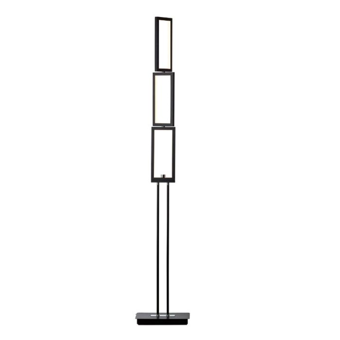 Moderne vloerlamp zwart, Enis, 24W, 3000K LED, 3-staps dimbaar
