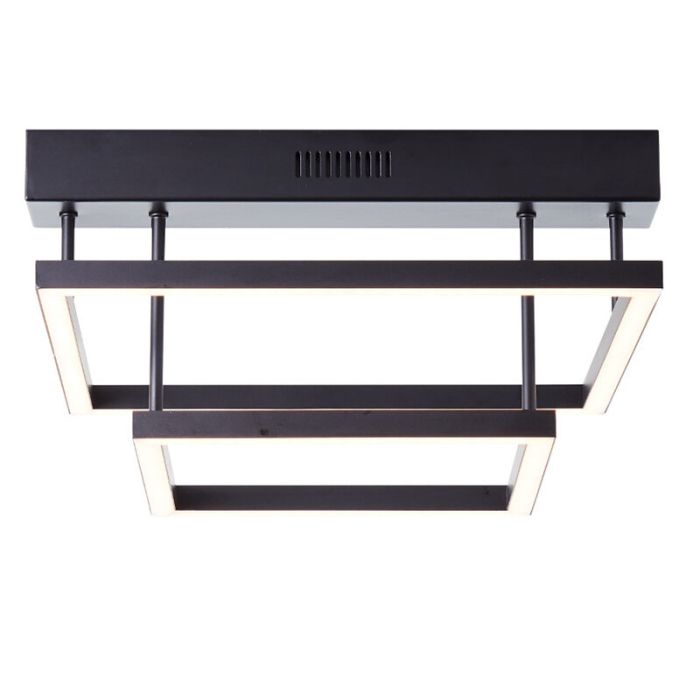 Moderne plafonnière zwart, Enis, 34W, 3000K LED, 3-staps dimbaar