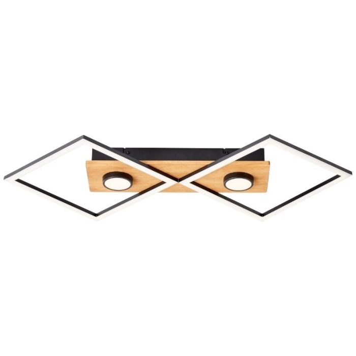 Houten plafonnière zwart, Virginia, 32W, 3000K LED