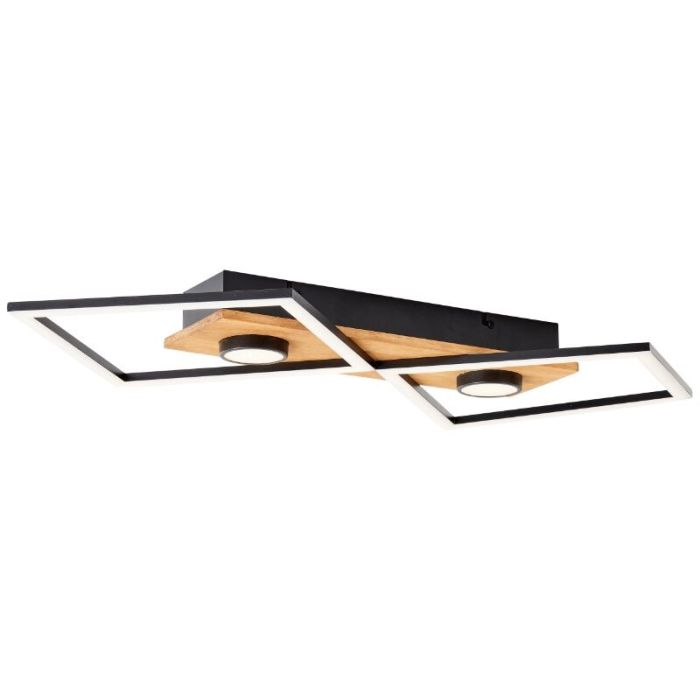 Houten plafonnière zwart, Virginia, 32W, 3000K LED