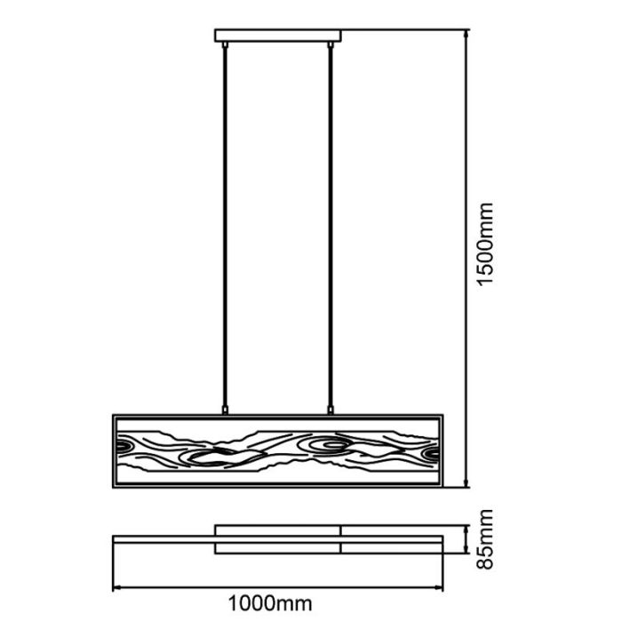 Landelijke eettafel hanglamp bruin, Raynor, 20W, 3000K LED
