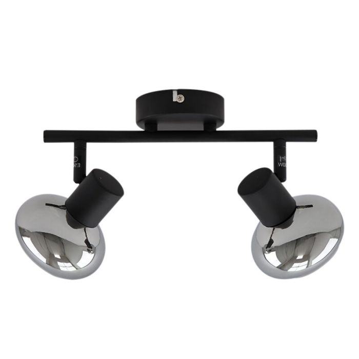Design plafondspot Tanju, zwart, glas, 2L