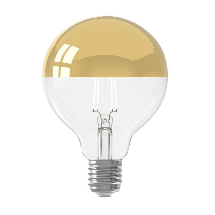 Dimbare Calex E27 kopspiegel LED lamp G95, 4W, 1800K