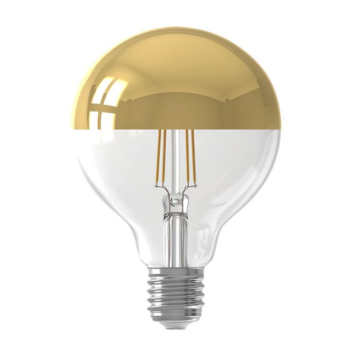Dimbare Calex E27 kopspiegel LED lamp G95, 4W, 1800K