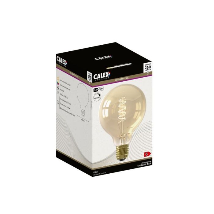 Dimbare Calex E27 LED filament lamp amber, 3,8W, 2100K