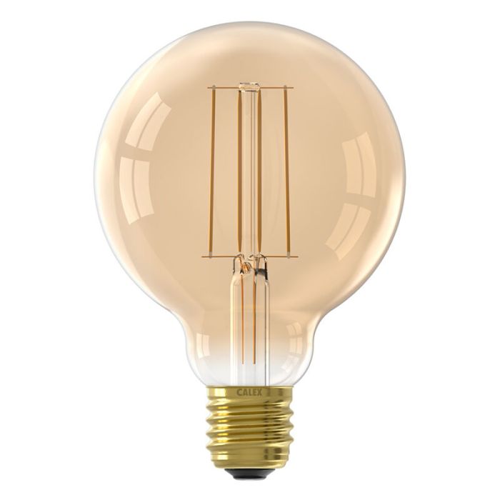 Dimbare Calex E27 LED filament lamp amber, 4,5W, 2100K