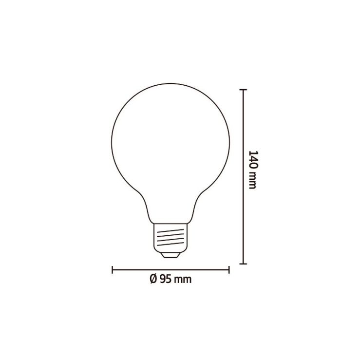 Dimbare Calex E27 LED filament lamp amber, 4,5W, 2100K