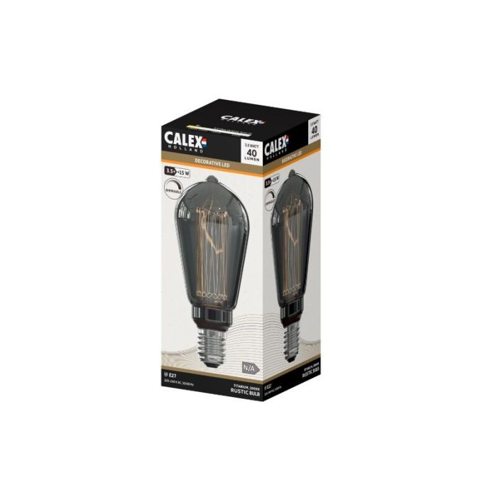 Dimbare Calex E27 LED Edison lamp grijs, 3,5W, 2000K