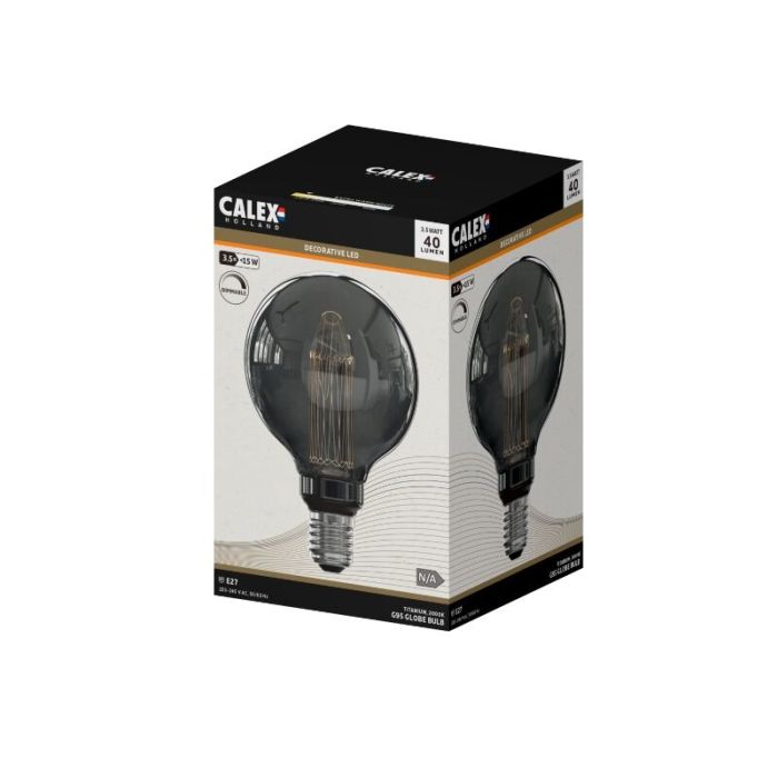Dimbare Calex E27 LED filament lamp grijs, 3,5W, 2000K