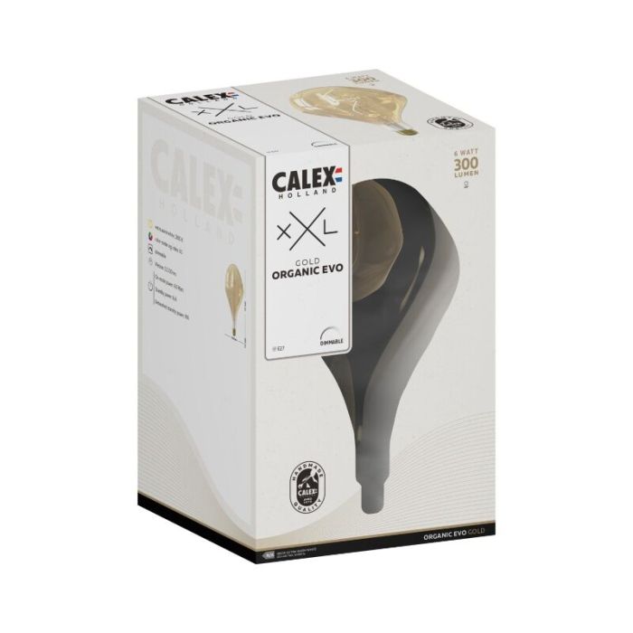 Dimbare Calex E27 LED filament lamp amber, 6W, 1800K