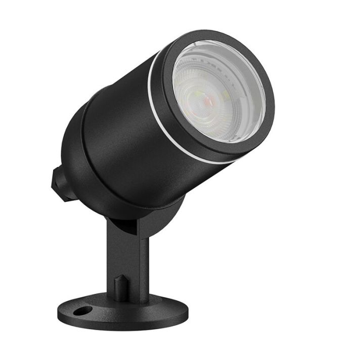 Zwarte smart buitenlamp aluminium, Halo, 4W, RGBW LED, IP54