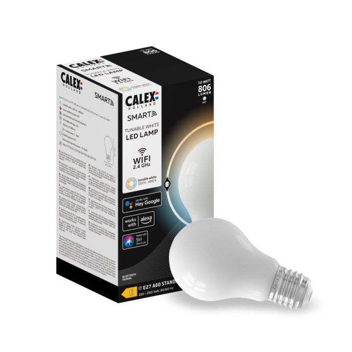 Calex Smart LED lamp E27 7W, warm tot koud wit verstelbare