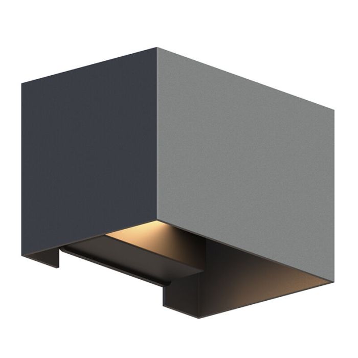 Antraciete up down wandlamp aluminium, Dion, 7W, 3000K LED, IP54
