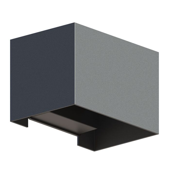 Antraciete up down wandlamp aluminium, Dion, 7W, 3000K LED, IP54