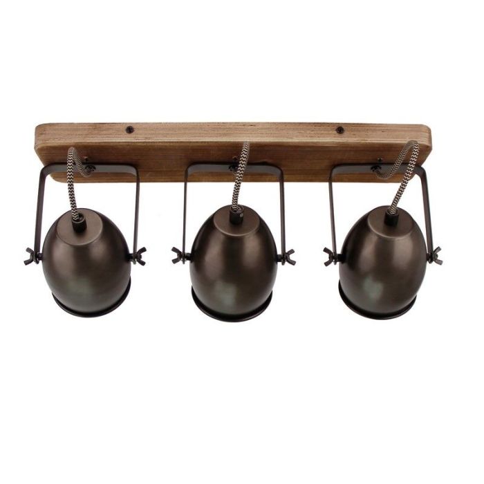 Zwarte plafondspot Chanice, metaal, vintage