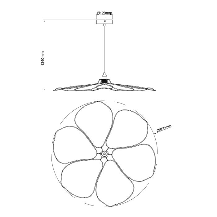Landelijke hanglamp beige, Vere