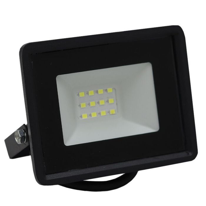 Zwarte LED schijnwerper Boaz, 10W, 6500K, IP66