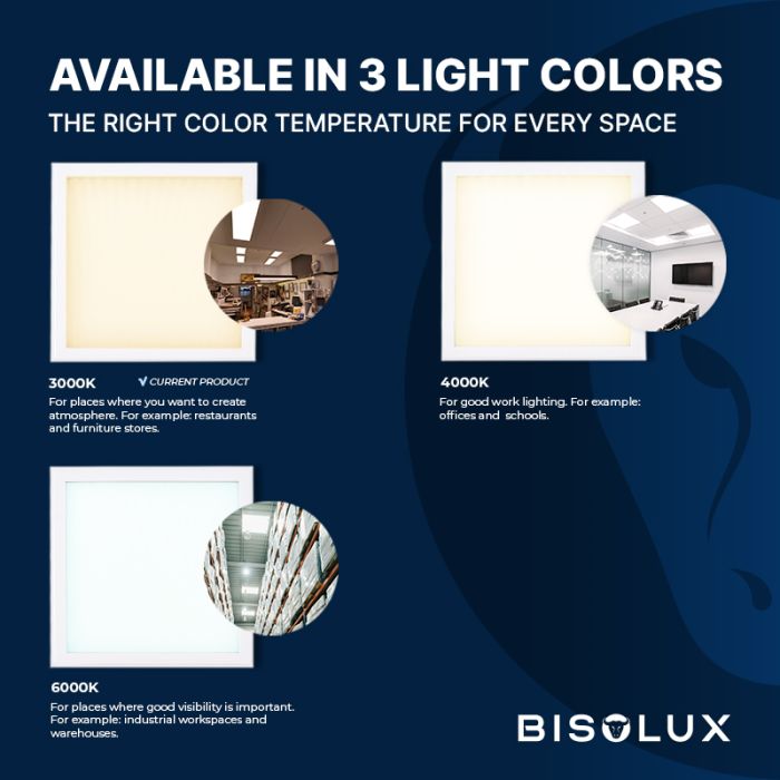 LED paneel 60x60 - 38W - 3000K - back-lit