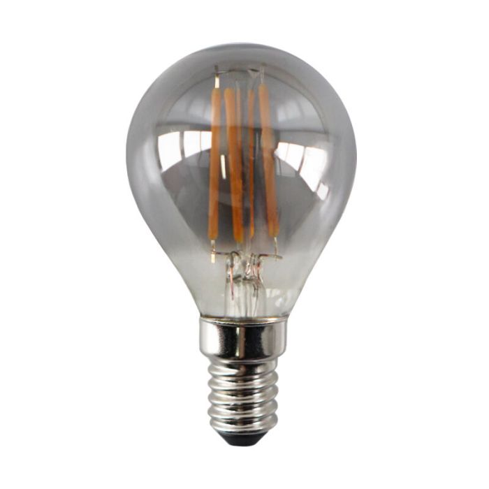 Dimbare Olucia E14 LED lamp, P45, 3W, Smoke glas, 2200k