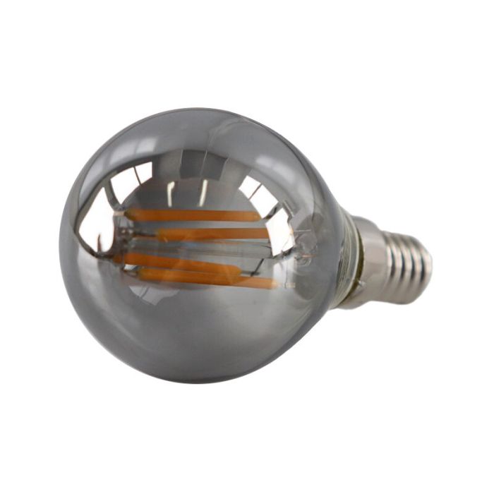 Dimbare Olucia E14 LED lamp, P45, 3W, Smoke glas, 2200k