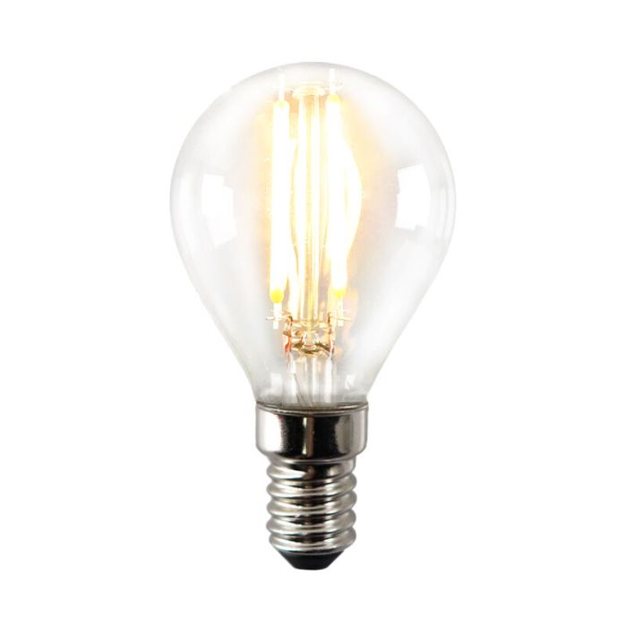 Dimbare Olucia E14 LED lamp, P45, 3W, Transparant glas, 2700k