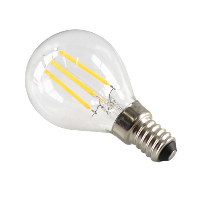 Dimbare Olucia E14 LED lamp, P45, 3W, Transparant glas, 2700k
