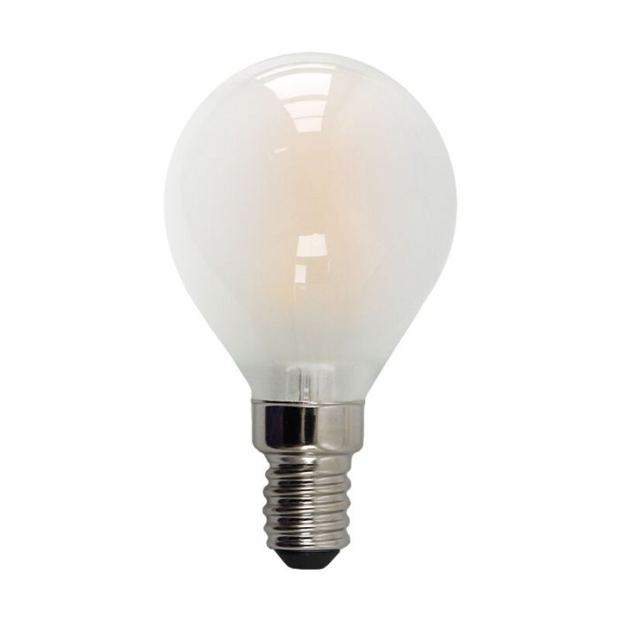 Dimbare Olucia E14 LED lamp, P45, 3W, Wit glas, 2700k